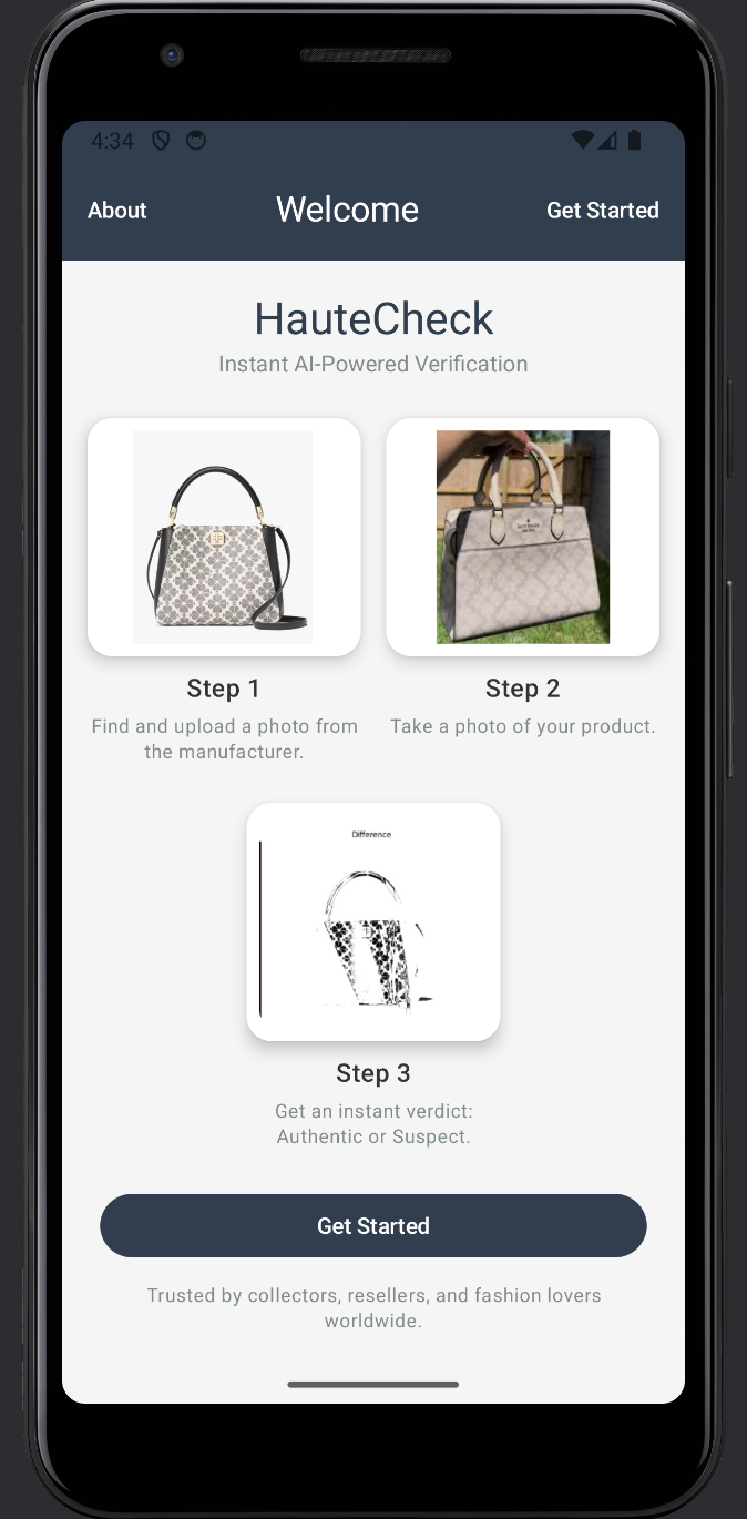 Android HauteCheck Dashboard