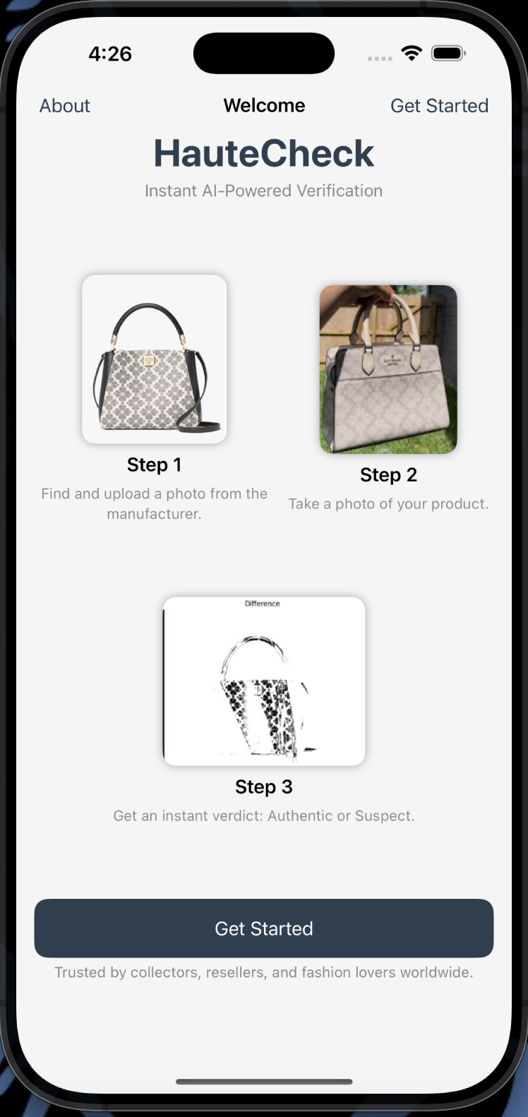 iOS HauteCheck Dashboard